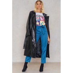 Spodnie z wysokim stanem: Trendyol Spodnie 7/8 z wiązaniem w talii – Blue