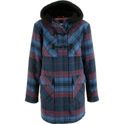 Budrysówka, lekko ocieplana bonprix ciemnoniebieski w kratę. Niebieskie kurtki damskie bonprix, bez wzorów, bez kaptura. Za 124,99 zł.