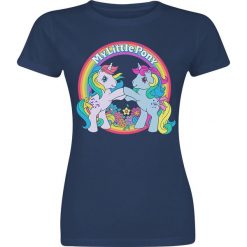 My Little Pony Flowers Koszulka damska granatowy. Niebieskie bluzki damskie marki My little Pony, l, z nadrukiem, klasyczne, z okrągłym kołnierzem. Za 36,90 zł.