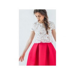 BIAŁY KORONKOWY TOP. Białe topy damskie marki Klaudyna cerklewicz fashion, na co dzień, na lato, xs, casualowe. Za 199,00 zł.