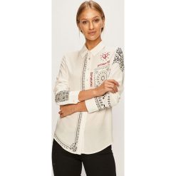 Desigual - Koszula. Czarne bluzki damskie Desigual, s, bez wzorów, z wiskozy, klasyczne, z klasycznym kołnierzykiem, z długim rękawem. W wyprzedaży za 199,90 zł.