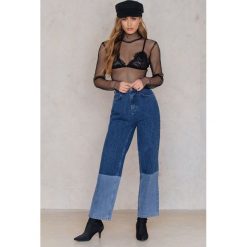 Boyfriendy damskie: NA-KD Trend Jeansy Blocking - Blue