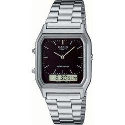Zegarek Casio Męski AQ-230A-1DMQYES Retro srebrny. Szare zegarki męskie CASIO, srebrne. Za 171,99 zł.