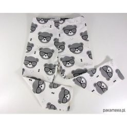 Legginsy dziewczęce: Legginsy długie w misie na białym