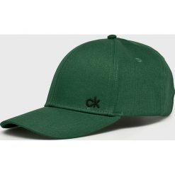 Calvin Klein - Czapka. Zielone czapki męskie marki Calvin Klein, z bawełny. W wyprzedaży za 89,90 zł.