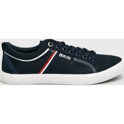 Big Star - Tenisówki. Niebieskie trampki męskie BIG STAR, bez wzorów, z materiału, retro, na sznurówki. W wyprzedaży za 59,90 zł.