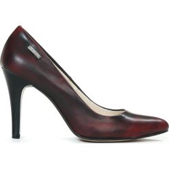 Szpilki - skóra naturalna - model 035 - kolor czarno-czerwony. Czerwone czółenka damskie Zapato, na imprezę, z nadrukiem, ze skóry, na wysokim obcasie, na obcasie. W wyprzedaży za 179,40 zł.