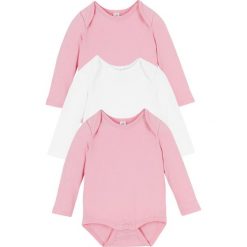 Body niemowlęce z długim rękawem (3 szt.), bawełna organiczna bonprix jasnoróżowy + biały. Różowe body niemowlęce bonprix, bez wzorów, z bawełny, wizytowe, z długim rękawem. Za 50,97 zł.