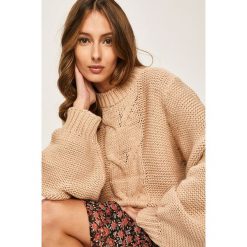 Answear - Sweter. Brązowe swetry damskie ANSWEAR, s, bez wzorów, z bawełny, bez rękawów, bez kaptura. W wyprzedaży za 49,90 zł.