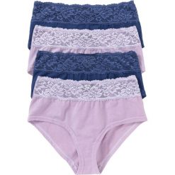 Figi "maxi panty" bonprix dymny bez - indygo. Fioletowe panty damskie bonprix, w koronkowe wzory. Za 55,96 zł.