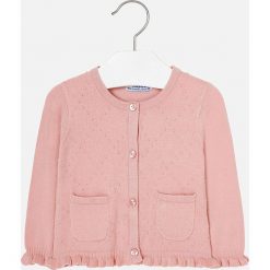 Mayoral - Sweter dziecięcy 68-98 cm. Różowe swetry dziewczęce Mayoral, bez wzorów, z elastanu, z okrągłym kołnierzem, z krótkim rękawem, krótkie, bez kaptura. W wyprzedaży za 59,90 zł.