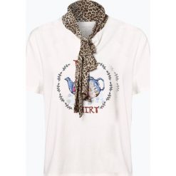 Marc Cain Collections - T-shirt damski z dodatkiem jedwabiu, beżowy. Brązowe t-shirty damskie marki Marc Cain Collections, bez wzorów, z jedwabiu, bez kołnierzyka. Za 599,95 zł.