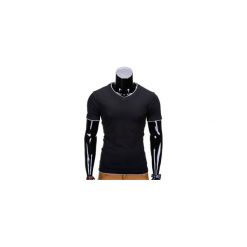 T-shirty męskie: T-SHIRT MĘSKI BEZ NADRUKU S678 – CZARNY