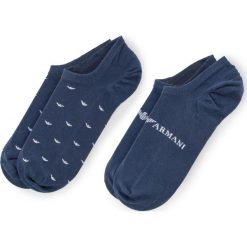 Zestaw 2 par stopek unisex EMPORIO ARMANI - 304228 9P292 00034 r.39/46 Avio. Niebieskie skarpetki damskie Emporio Armani, bez wzorów, z elastanu. Za 69,00 zł.