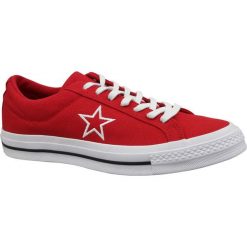 Converse One Star Ox 163378C 42 Czerwone. Czerwone buty sportowe męskie Converse, z tkaniny, bez zapięcia. W wyprzedaży za 299,99 zł.