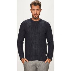 Jack & Jones - Sweter. Brązowe swetry męskie Jack & Jones, s, bez wzorów, z bawełny, z okrągłym kołnierzem, bez kaptura. W wyprzedaży za 119,90 zł.