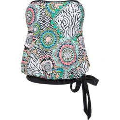 Top plażowy "oversize" bonprix czarno-biało-kolorowy. Czarne bluzki oversize marki bonprix, w paski. Za 79,99 zł.