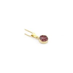 Colare Agat Druza Burgund złoto. Czerwone naszyjniki damskie Brazi druse jewelry, na imprezę, z agatem, srebrne. Za 170,00 zł.