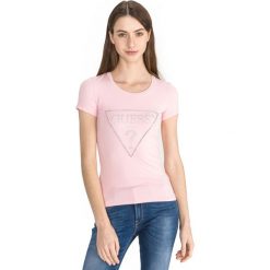 Guess Sparkle Koszulka Beżowy. Brązowe koszulki damskie Guess, s, z nadrukiem, z elastanu. Za 200,95 zł.