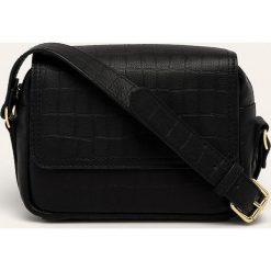 Scotch & Soda - Torebka skórzana. Czarne listonoszki damskie Scotch & Soda, w paski, z bawełny, na ramię, małe, bez dodatków. W wyprzedaży za 539,90 zł.