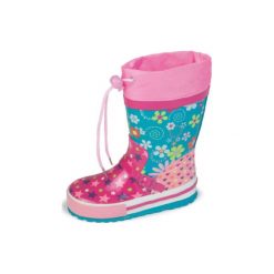 Beck Girls Kalosze STARS fuchsia. Różowe buciki niemowlęce Beck, z tkaniny, bez zapięcia. Za 79,00 zł.