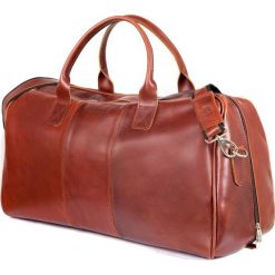Torby na ramię męskie: GERONE Koniakowa męska torba ze skóry Podróżna smooth leather