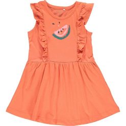 2-częściowy zestaw "Venus" w kolorze pomarańczowo-białym ze wzorem. Pomarańczowe sukienki niemowlęce name it girls, z nadrukiem, z bawełny, bez rękawów, midi, rozkloszowane. W wyprzedaży za 45,95 zł.