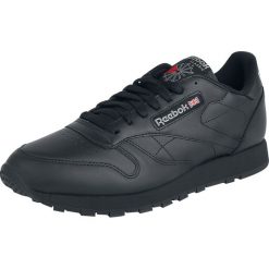 Reebok CL LTHR Buty sportowe czarny. Czarne buty sportowe damskie Reebok, z aplikacjami, z gumy. Za 324,90 zł.