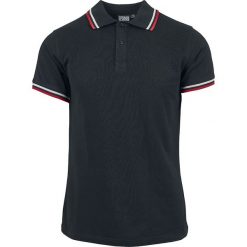 T-shirty męskie: Urban Classics Double Stripe Poloshirt T-Shirt czarny/biały/czerwony