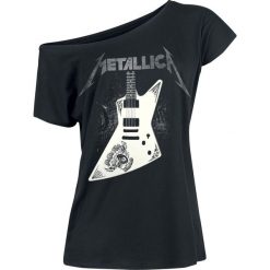 Metallica Papa Het Guitar Koszulka damska czarny. Czarne bluzki z odkrytymi ramionami marki Metallica, m, z nadrukiem, z dekoltem na plecach. Za 74,90 zł.