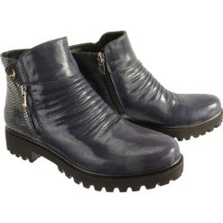 PIAZZA 991218-5 blau, botki damskie. Botki damskie Piazza, ze skóry, bez obcasa, na obcasie, na zamek. Za 349,90 zł.