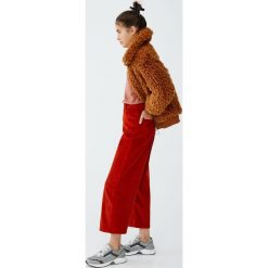 Sztruksowe spodnie culotte. Szare spodnie damskie Pull&Bear, ze sztruksu. Za 109,00 zł.
