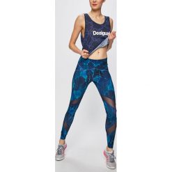 Desigual Sport - Legginsy. Niebieskie spodnie damskie marki Desigual Sport, s, z elastanu. Za 299,90 zł.