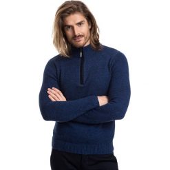 Sweter TADDEO SWGR000237. Niebieskie swetry męskie Giacomo Conti, na zimę, m, bez wzorów, z wełny, eleganckie, z golfem, bez kaptura. Za 299,00 zł.