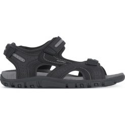 Geox Strada Sandały Czarny. Czarne sandały męskie Geox, z materiału, z paskami. Za 324,95 zł.