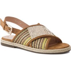 Espadryle GEOX - D Kolleen C D925SC 0DS21 CE32D Pistachio/Curry. Pomarańczowe espadryle damskie Geox, z aplikacjami, ze skóry, bez obcasa. W wyprzedaży za 299,00 zł.