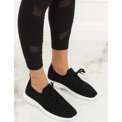 Buty sportowe czarne LX-9837 BLACK. Czarne buty sportowe damskie obuwie damskie, z tkaniny. Za 62,43 zł.