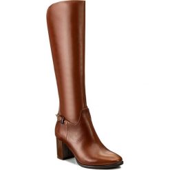 Kozaki KOTYL - 5515 Whisky Lico. Pomarańczowe kozaki damskie marki Kotyl, ze skóry, przed kolano, na wysokim obcasie, na obcasie. W wyprzedaży za 379,00 zł.