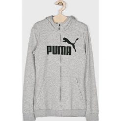 Puma - Bluza dziecięca 128-176 cm. Szare bluzy dziewczęce Puma, z nadrukiem, z elastanu, bez rękawów, z kapturem. Za 159,90 zł.