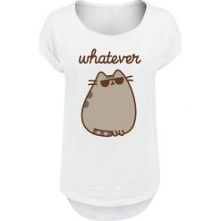 Pusheen Whatever Koszulka damska biały. Białe bluzki damskie marki Pusheen, xl, z nadrukiem, z okrągłym kołnierzem. Za 99,90 zł.