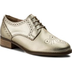 Oxfordy CLARKS - Netley Rose 261309384 Champagne Combi. Żółte półbuty damskie marki Clarks, bez obcasa, na obcasie, bez zapięcia. W wyprzedaży za 299,00 zł.