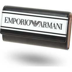 PORTFEL EMPORIO ARMANI. Czarne portfele damskie Emporio Armani, bez wzorów, bez dodatków. Za 539,00 zł.