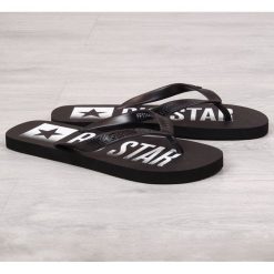 Klapki męskie japonki plażowe czarne Big Star FF174470 - czarny. Czarne klapki męskie BIG STAR, bez wzorów. Za 39,99 zł.