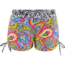 Szorty kąpielowe z figami wewnętrznymi bonprix biało-różowy. Czerwone bikini bonprix, w paski. Za 49,99 zł.