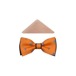 Pomarańczowa muszka męska w kwiaty A125. Pomarańczowe muszki męskie Modini Moda Męska, na co dzień, w kwiaty, z tkaniny, eleganckie. Za 49,50 zł.
