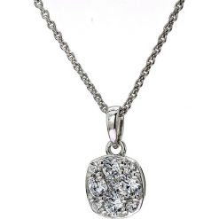 Srebrny naszyjnik z zawieszką z syntetycznego diamentu - dł. 40 cm. Szare naszyjniki damskie Just Diamonds, z diamentem, srebrne. W wyprzedaży za 1388,95 zł.