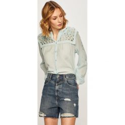 Pepe Jeans - Koszula Natalya. Niebieskie bluzki damskie Pepe Jeans, s, bez wzorów, z bawełny, casualowe, bez kołnierzyka, z długim rękawem. W wyprzedaży za 259,90 zł.