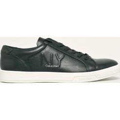 Calvin Klein - Buty. Niebieskie sneakersy męskie Calvin Klein, ze skóry, na sznurówki. Za 399,90 zł.