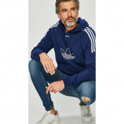 Adidas Originals - Bluza. Szare bluzy męskie rozpinane marki adidas Originals, l, z nadrukiem, z bawełny, z kapturem. Za 329,90 zł.