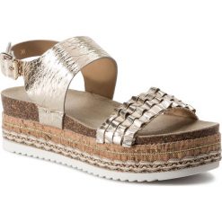 Espadryle BULLBOXER - 449007E1L Platinum. Żółte espadryle damskie Bullboxer, bez wzorów, ze skóry, bez obcasa. W wyprzedaży za 179,00 zł.